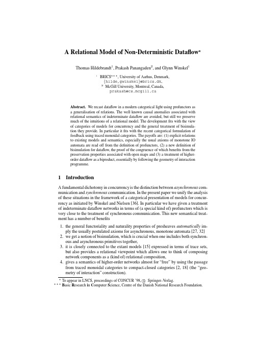 A relational model of non-deterministic dataflow