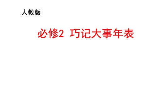 人教版高中历史必修2 巧记大事年表 课件