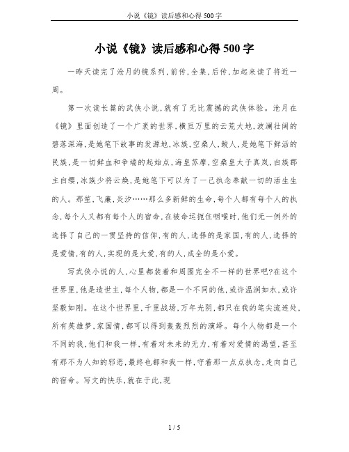 小说《镜》读后感和心得500字