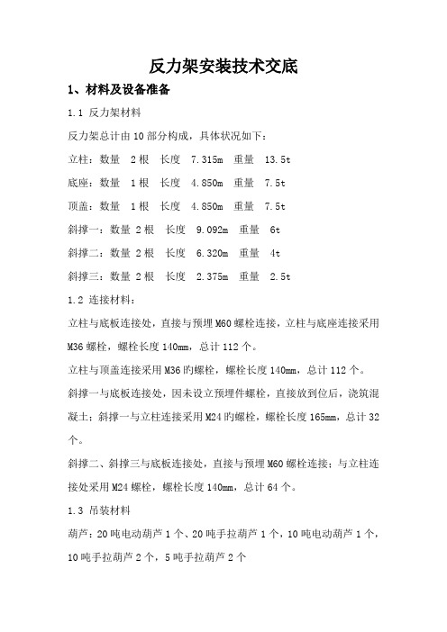 反力架安装重点技术交底