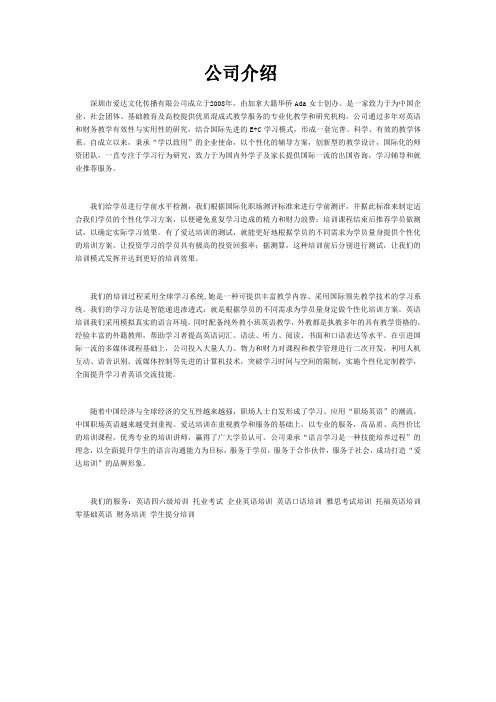 爱达公司介绍