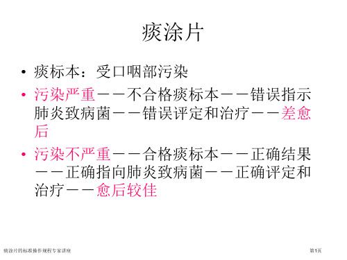 痰涂片的标准操作规程专家讲座