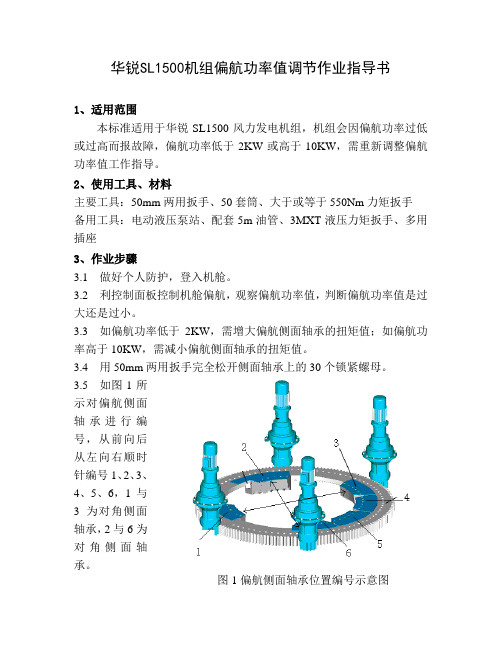 华锐SL1500机组调整偏航功率值作业指导书