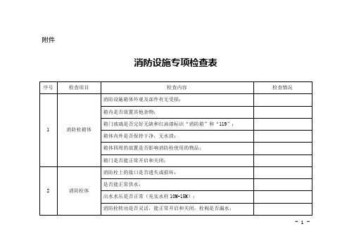 化工企业消防专项检查表(完整版)