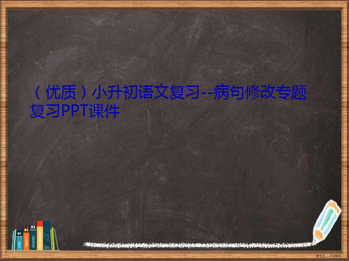 优选小升初语文复习--病句修改专题复习PPT演示ppt