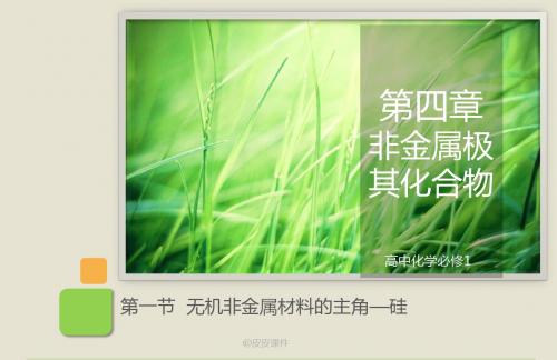 高中化学必修1 第四章 第一节  无机非金属材料的主角—硅