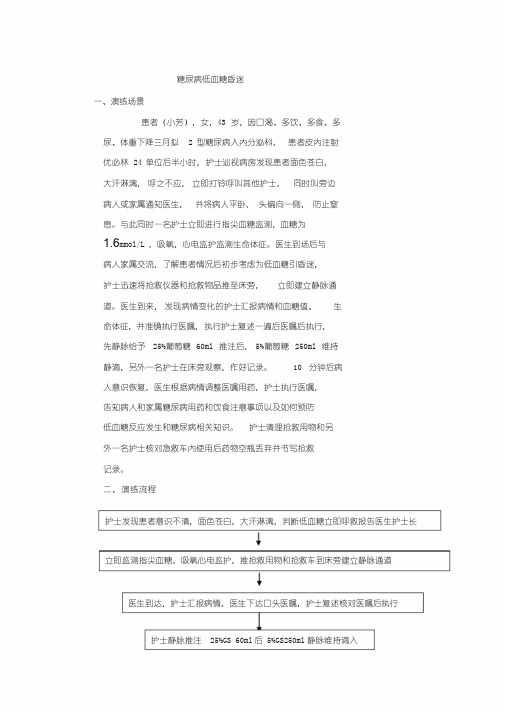 糖尿病低血糖昏迷应急演练