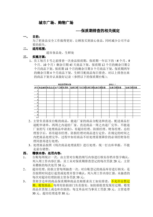 超市保质期排查的相关规定2