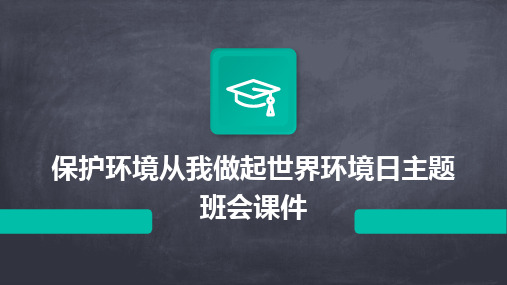 2024保护环境从我做起世界环境日主题班会课件