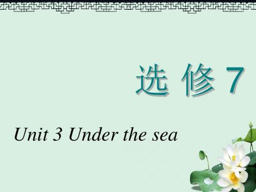 高考英语一轮复习Unit3Underthesea课件新人教版选修7