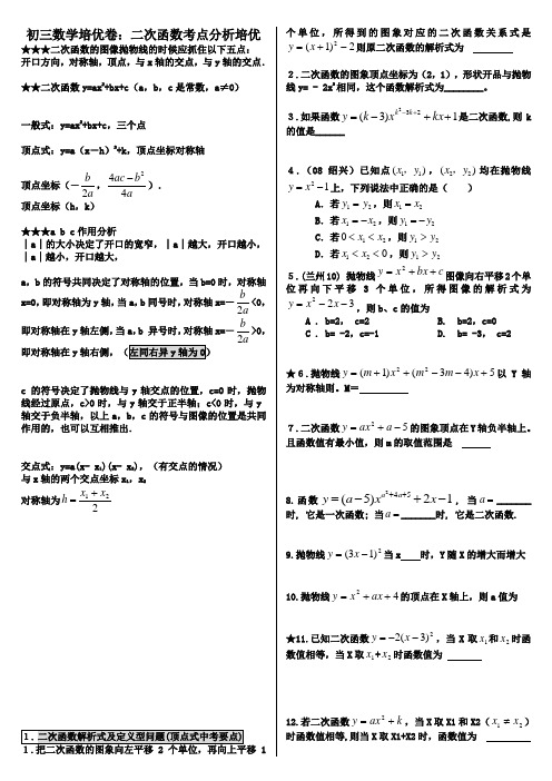 二次函数培优100题突破