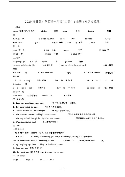 2020译林版小学英语六年级(上册)_(全册)知识点梳理.docx