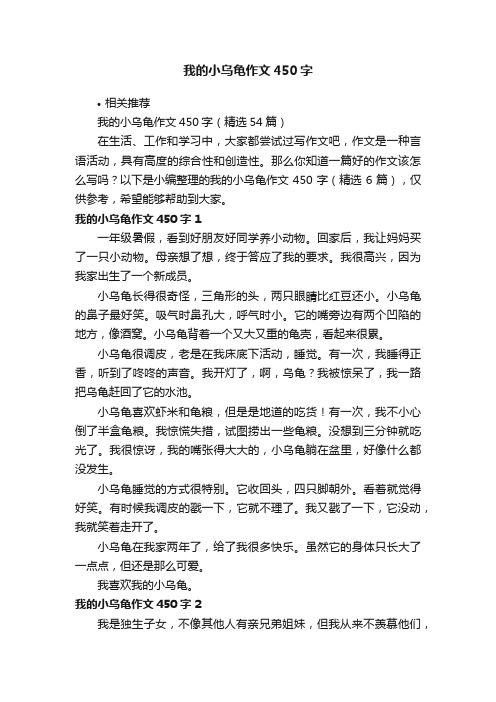 我的小乌龟作文450字