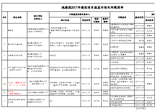 一在建项目施工进度计划2