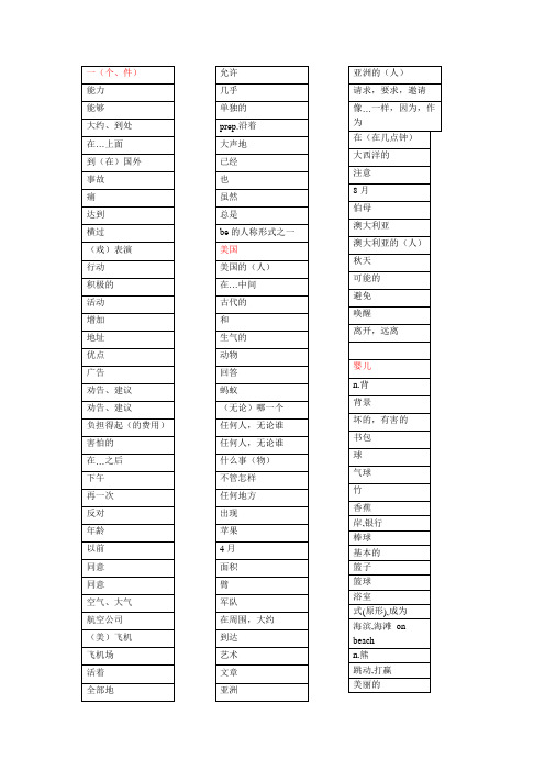 1600词 汉译英 中考一轮复习听写版