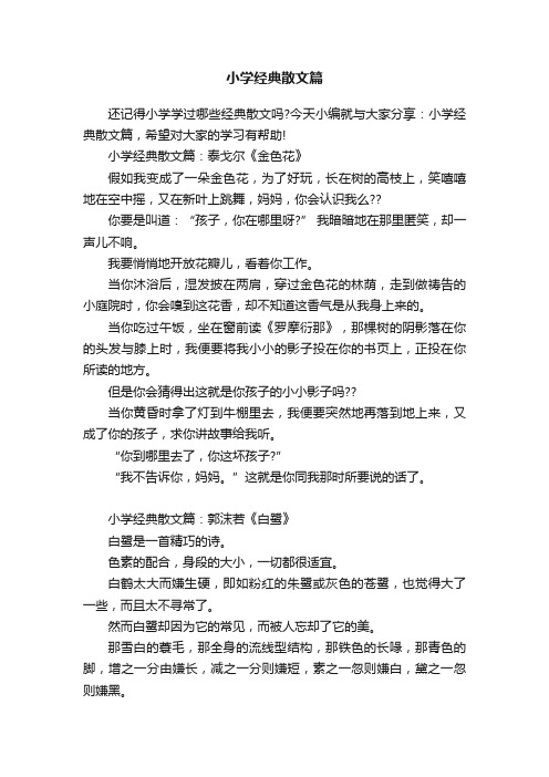 小学经典散文篇