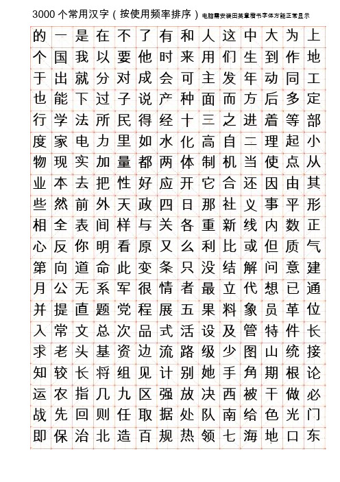 3000常用字楷书字帖书法家田英章字体