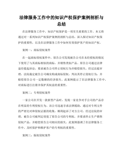 法律服务工作中的知识产权保护案例剖析与总结