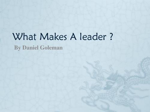 what makes a leader