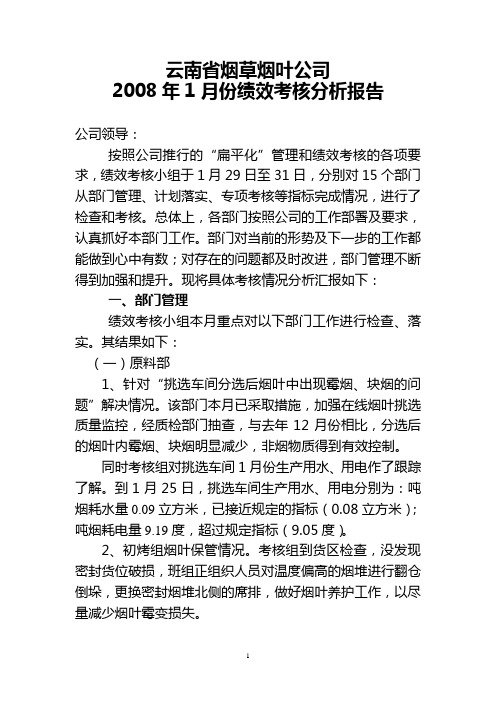 云南省烟草烟叶公司1月份