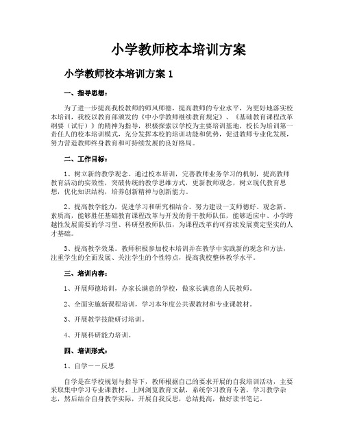 小学教师校本培训方案