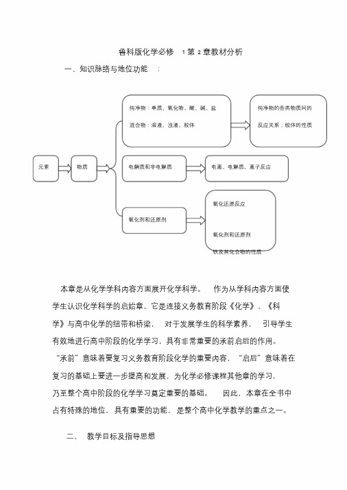 鲁科版化学必修1第2章教材分析