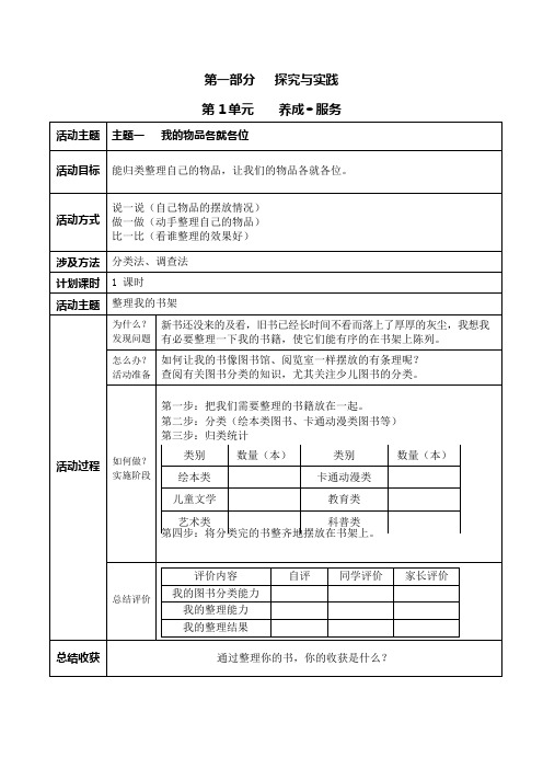 (完整版)二年级下册综合实践活动课程教案(可编辑修改word版)