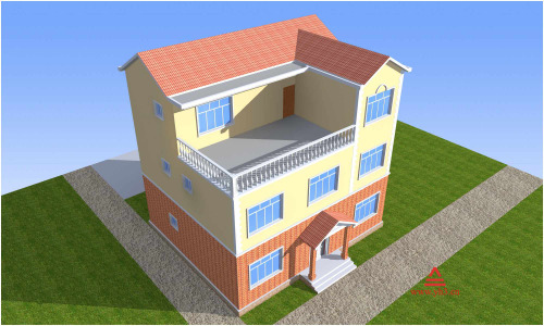 13x12.2 两层半农村别墅设计图自建房图纸施工图效果图