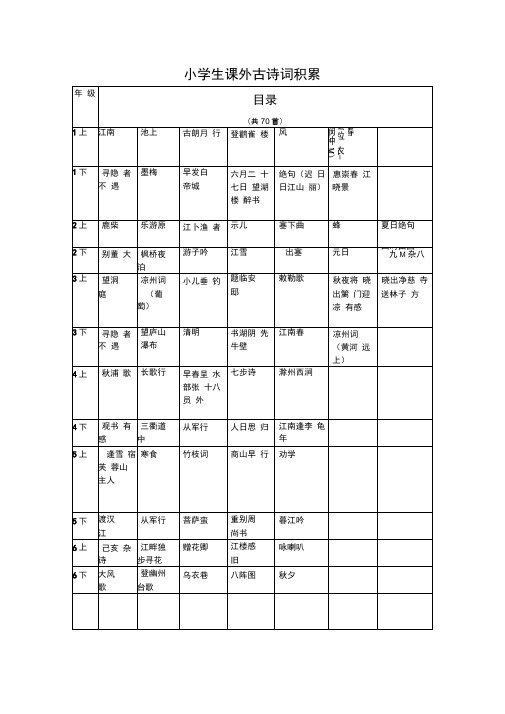 小学课外古诗词