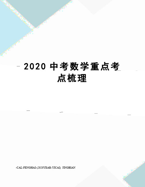 2020中考数学重点考点梳理