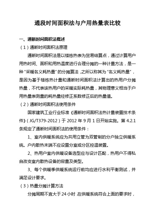 通断时间面积法与户用热量表比较