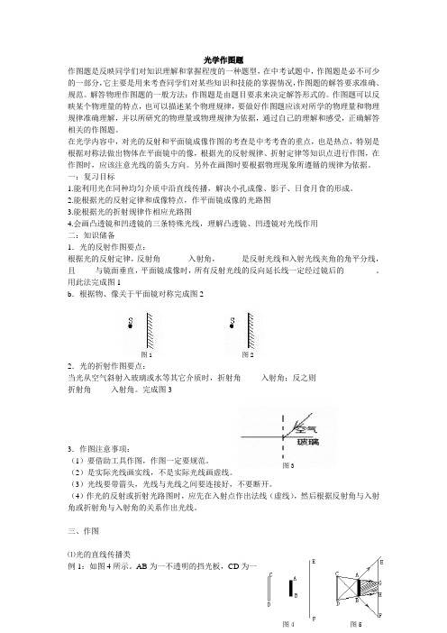 教科版八年级物理上册《第四章在光的世界里》单元复习及检测光学作图题