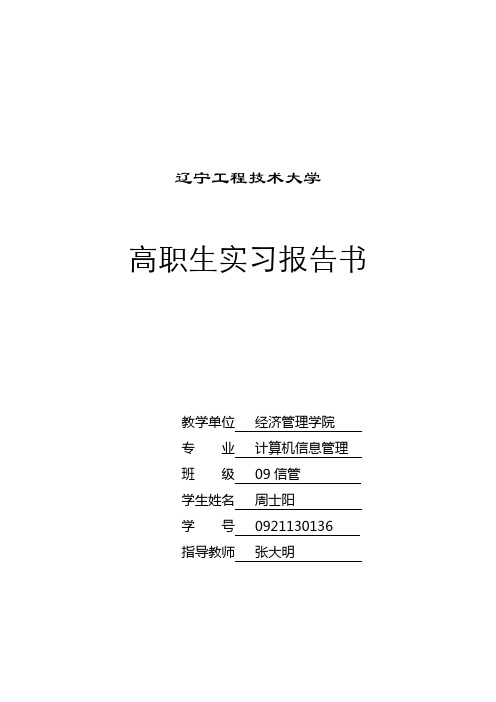 辽宁工程技术大学实习报告模板