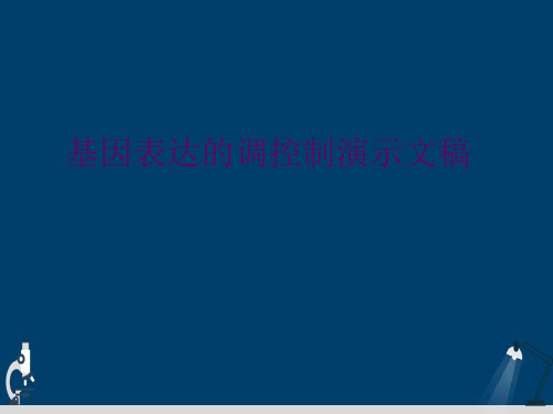 基因表达的调控制演示文稿