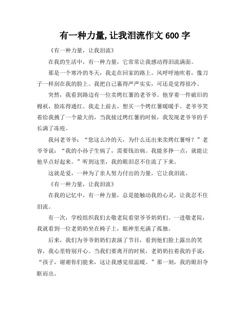 有一种力量,让我泪流作文600字