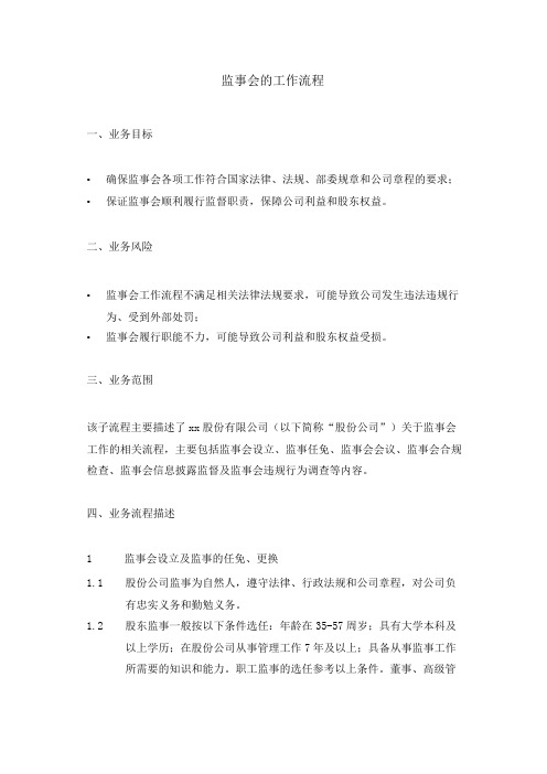 建筑公司监事会的工作流程 模版