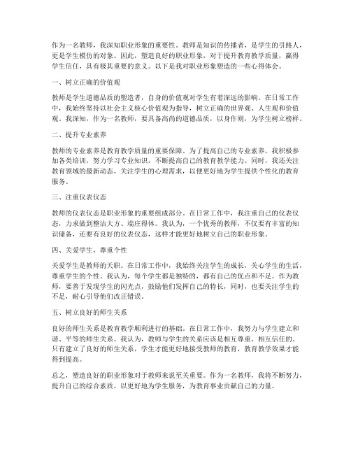 职业形象教师心得体会