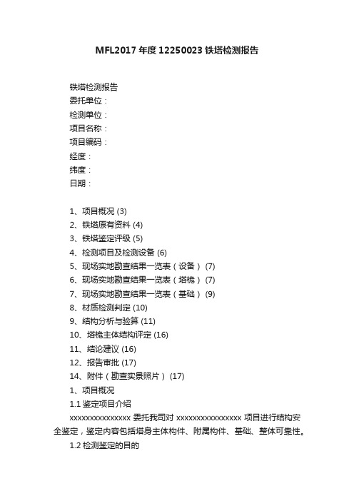 MFL2017年度12250023铁塔检测报告