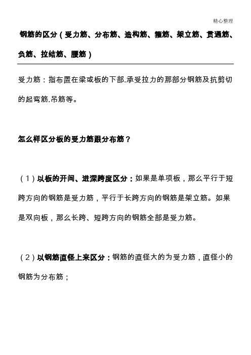 建筑中各种不同类型钢筋的区分