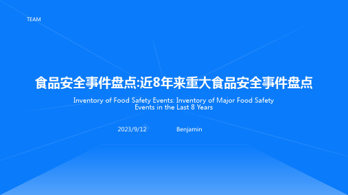 2023年近8年来重大食品安全事件盘点报告