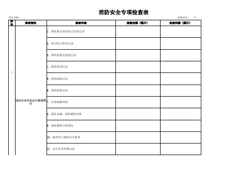 消防安全专项检查表