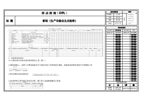 OPL单点教育之点检表