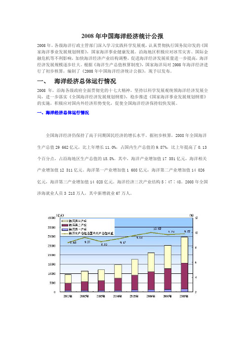 2008年中国海洋经济统计公报