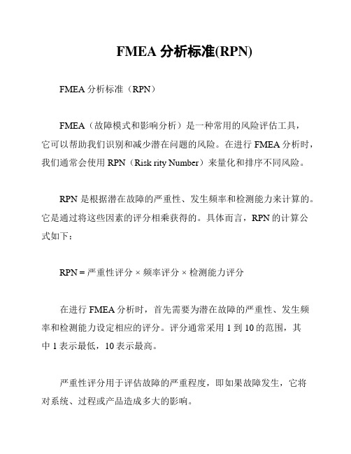 FMEA分析标准(RPN)