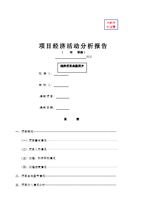 建筑施工企业项目级经济活动分析报告模板