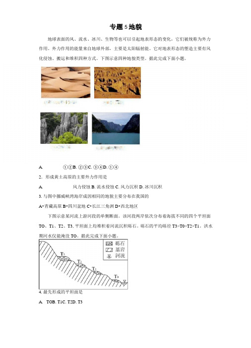 高三地理寒假能量包——专题练习5 地貌(含答案)