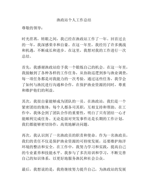 渔政站个人工作总结