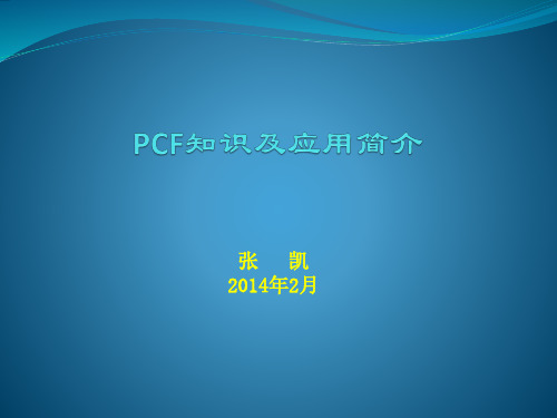 PCF知识及应用简介