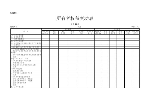 所有者权益变动表