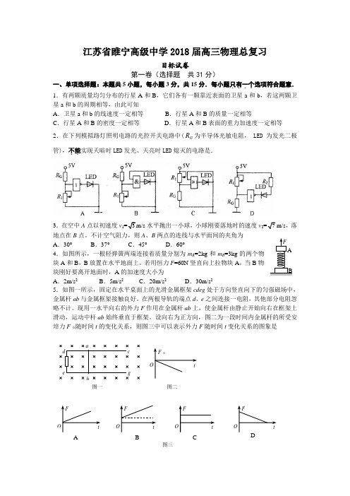 最新--睢宁高级中学高三物理总复习 精品